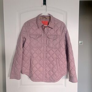J Crew Quilted puffer shirt-jacket with PrimaLoft in Lavender EUC